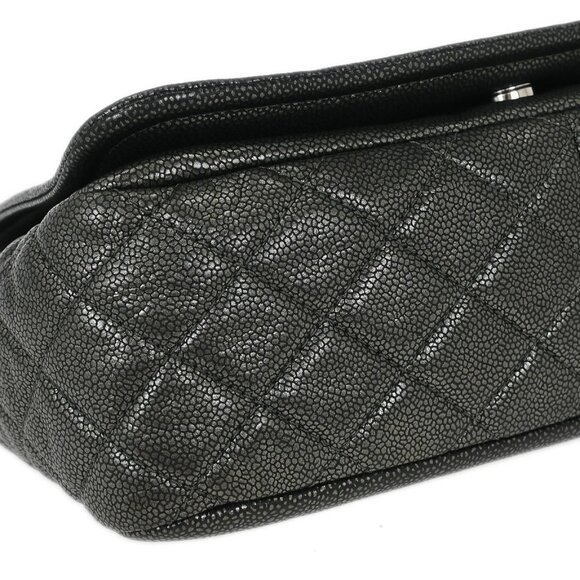 Chanel Gray Calfskin Full Flap Chain Shoulder Bag - Picture 3 of 10